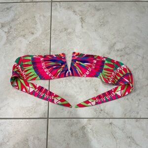 Mara Hoffman Colorful Geometric Bandeau Bikini Top